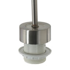 Support de lampe en nickel brossé avec base filetée blanche pour Suspension cylindre tissu blanc et métal brossé Ø50 cm