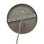 Base de fixation métallique ronde avec câblage pour suspension cylindre tissu blanc et métal brossé Ø50 cm