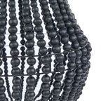 Abat-jour goutte en perles de bois noir ajouré Ø40 cm
