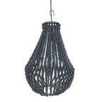 Suspension goutte en perles de bois noir ajouré Ø40 cm