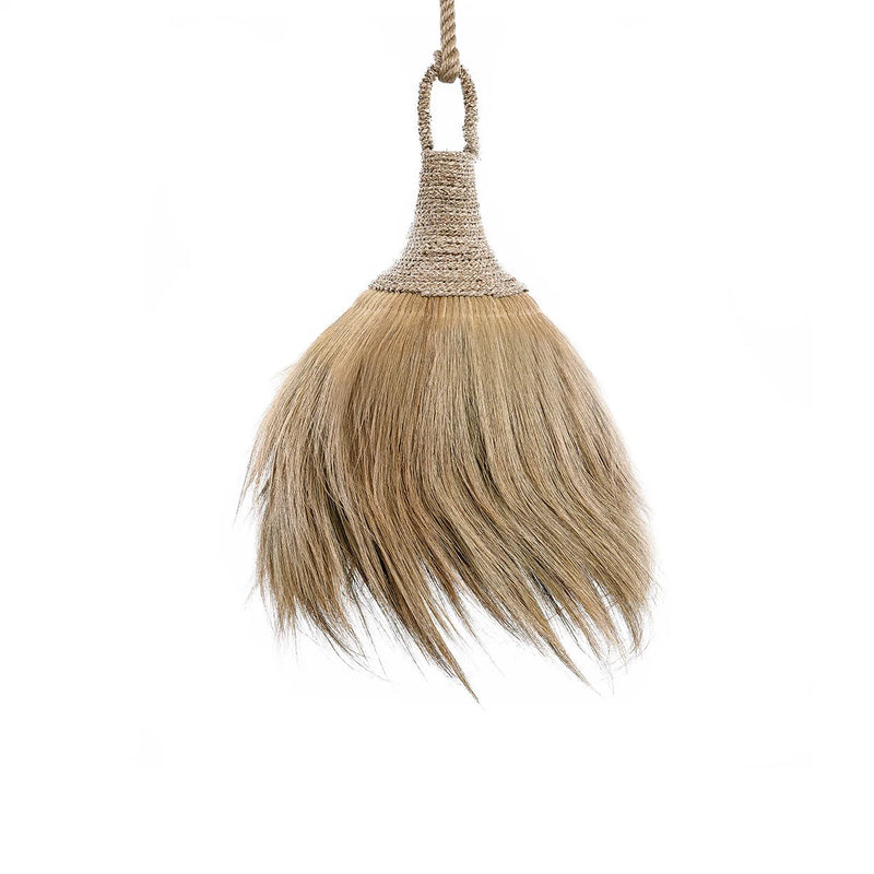 Suspension mendong tressée naturelle à franges pour salon – Ø50 cm