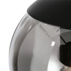 Suspension multiple en verre fumé noir boules dégradées Ø60 cm avec lampe en verre fumé
