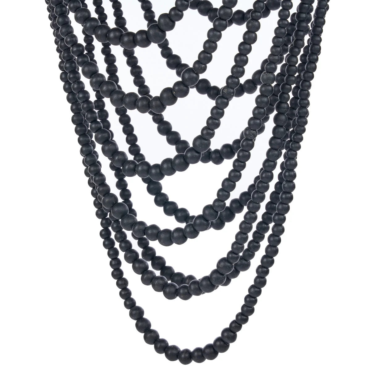 Collier perles noires effet cascade Ø47 cm