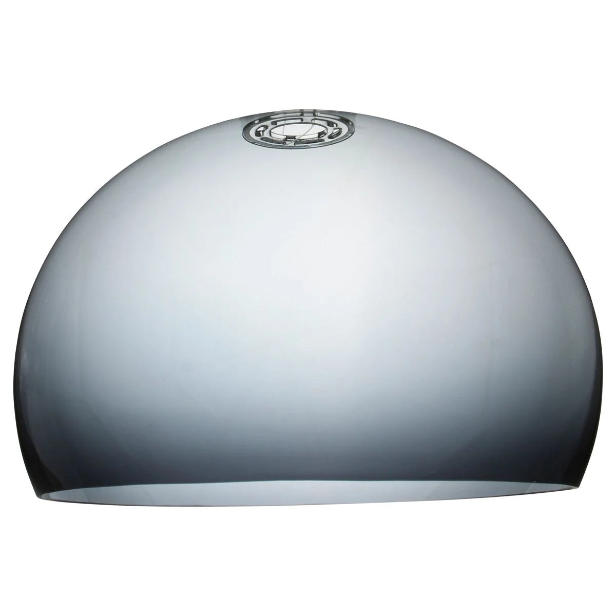 Suspension ronde en plastique gris fumé translucide avec hémisphérique lampadaire