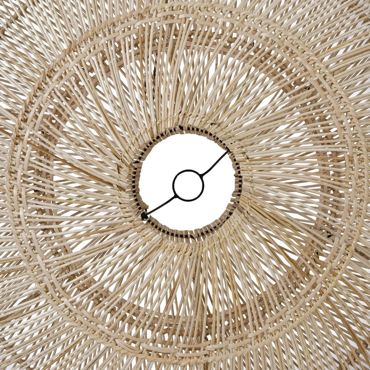 Suspension en rotin macaron naturel 110 cm artisanale