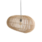 Suspension en rotin naturel asymétrique ajourée Ø62 cm