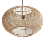 Suspension en rotin naturel asymétrique ajourée Ø62 cm