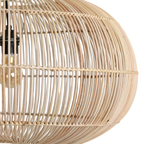 Suspension en rotin naturel beige ajourée ovale pour salle à manger Ø62 cm