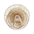 Suspension en rotin naturel forme fleur ajourée en bambou tressé, Ø65 cm