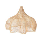 Abat-jour suspendu en rotin naturel tissé à la main de forme cloche pour Suspension rotin naturel XL 110 cm