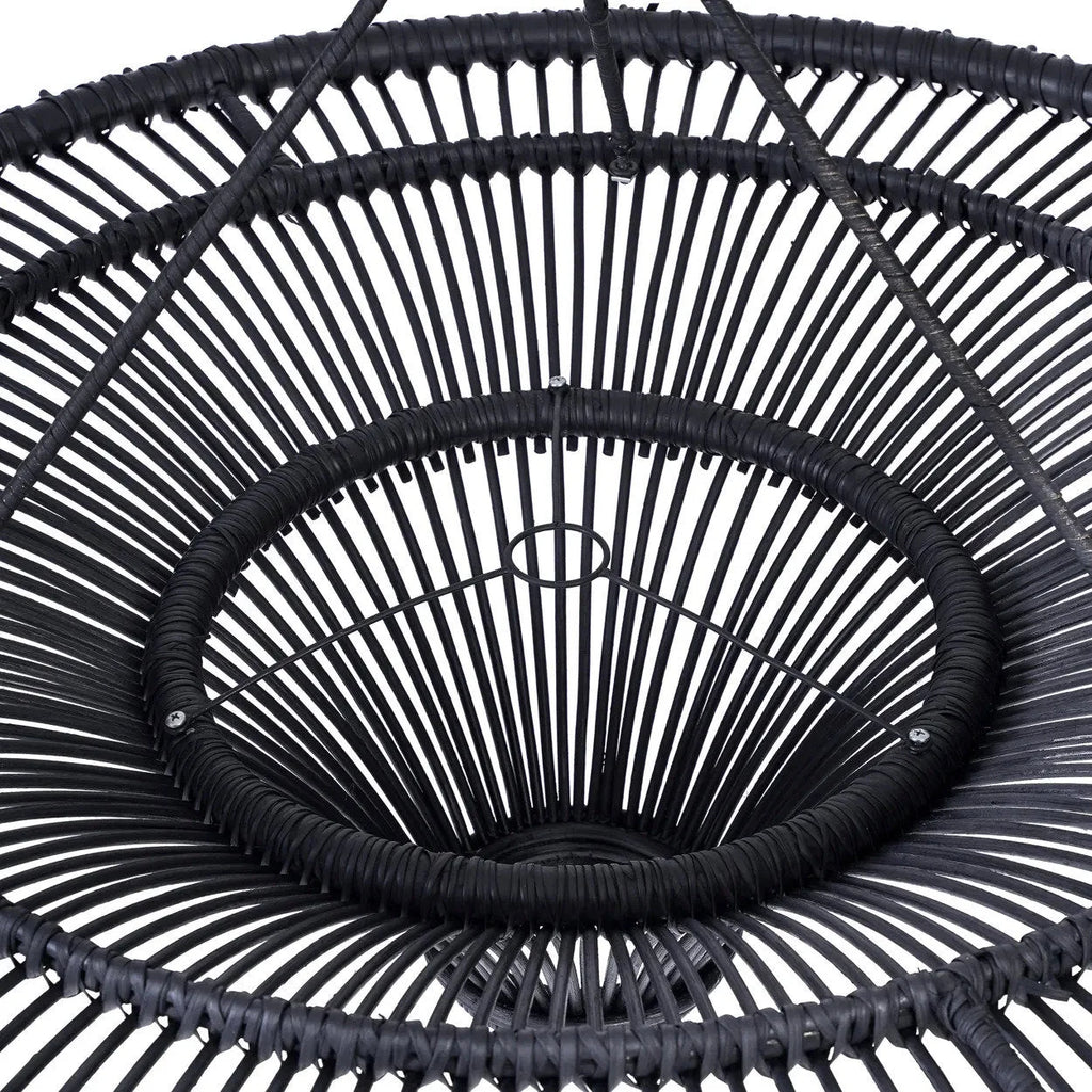 Suspension rotin noir - Ø60 cm