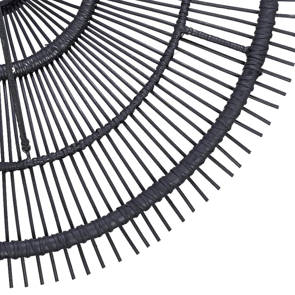 Suspension rotin noir - Ø60 cm