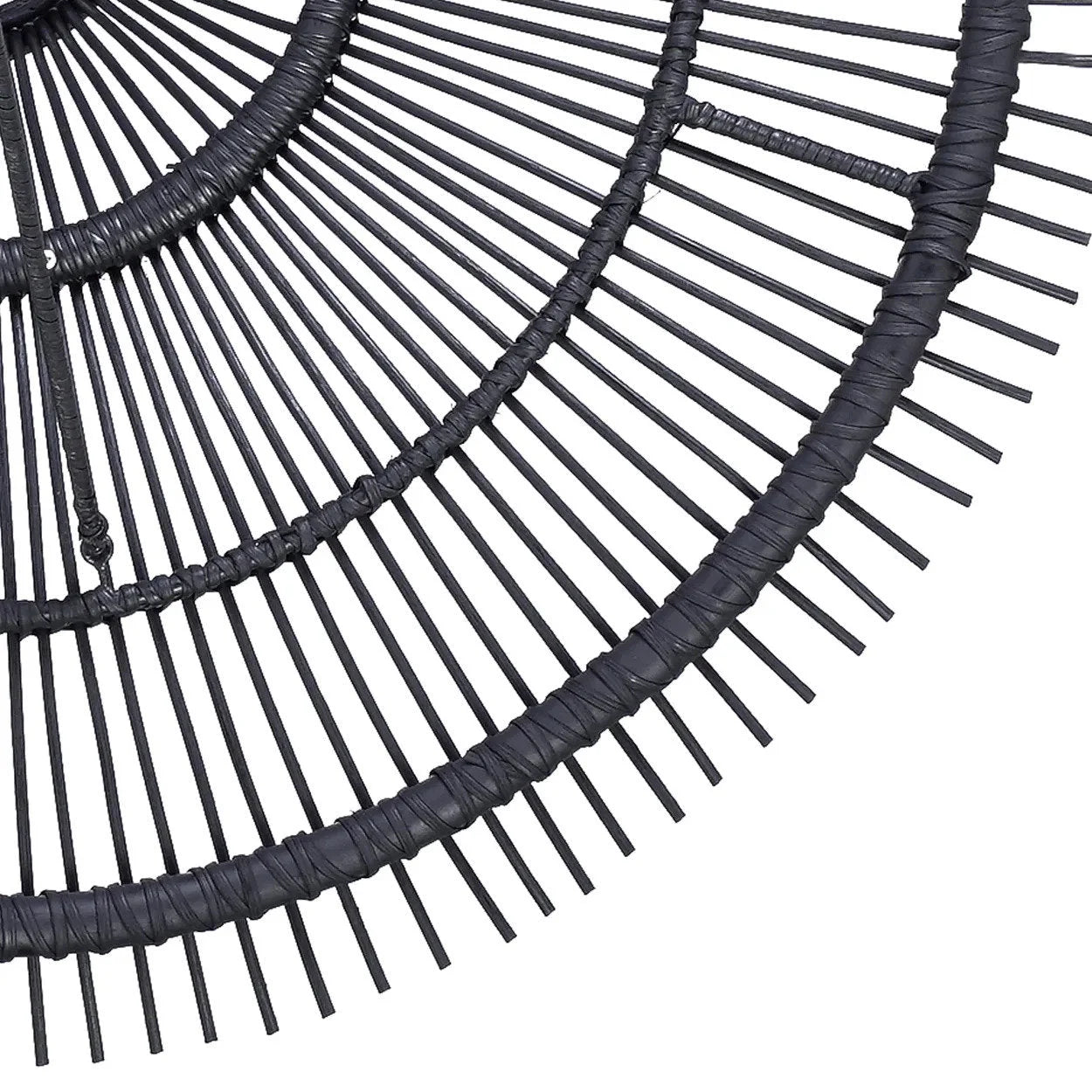 Suspension rotin noir - Ø60 cm