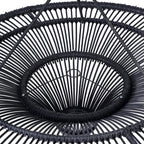 Suspension rotin noir XL 110 cm plafonnier rond design