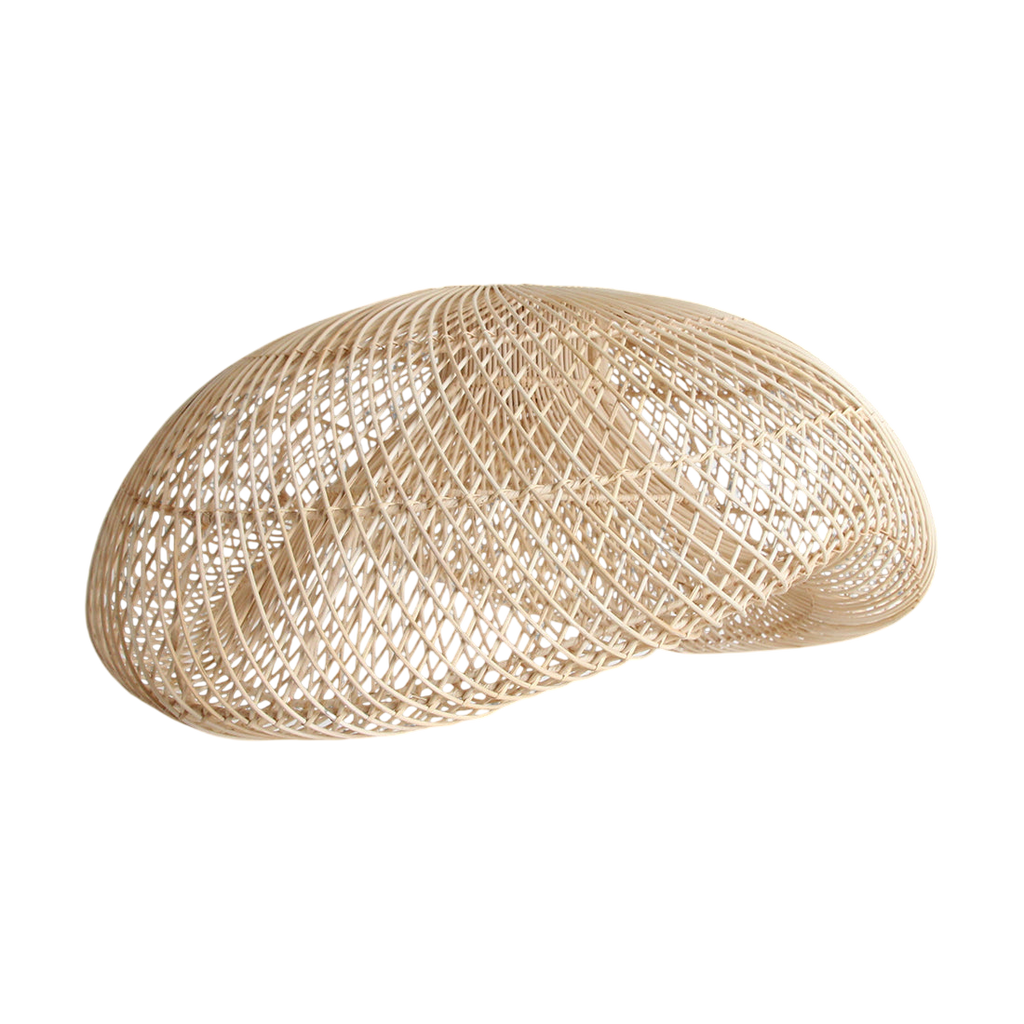 Suspension en rotin tressé beige forme organique Ø75 cm