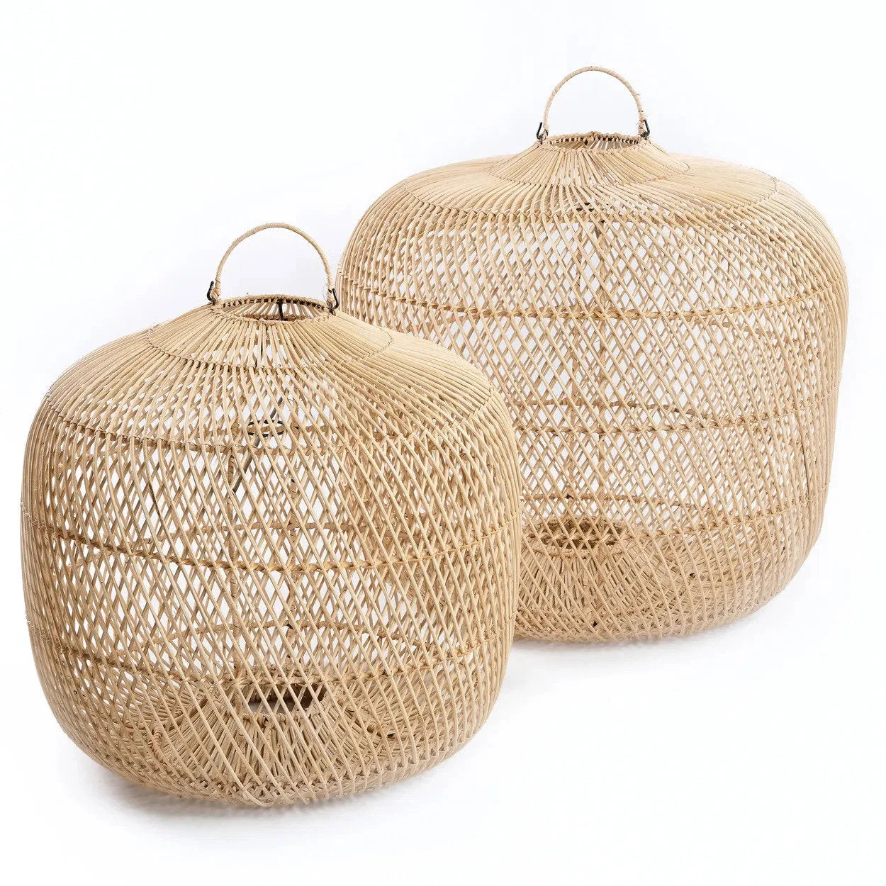 Suspension en rotin tressé naturel forme sphérique – Ø60 cm