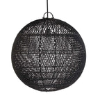 Suspension en rotin tressé – Noir ajouré – Ø50 cm