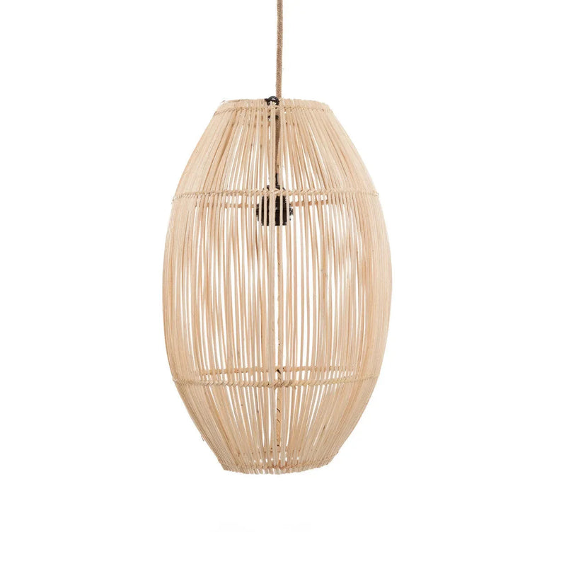 Suspension en rotin tressé ovale – Naturel – H48 cm