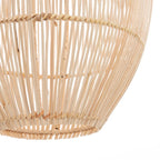 Suspension en rotin tressé ovale naturelle avec luminaire en forme de cloche