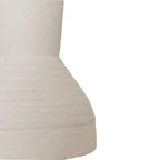 Vase céramique Suspension sablier texturée blanc cassé 15x17 cm, corps rond lisse à ridges horizontales subtiles