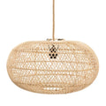 Suspension sphère en rotin naturel diamètre 50 cm avec ampoule apparente