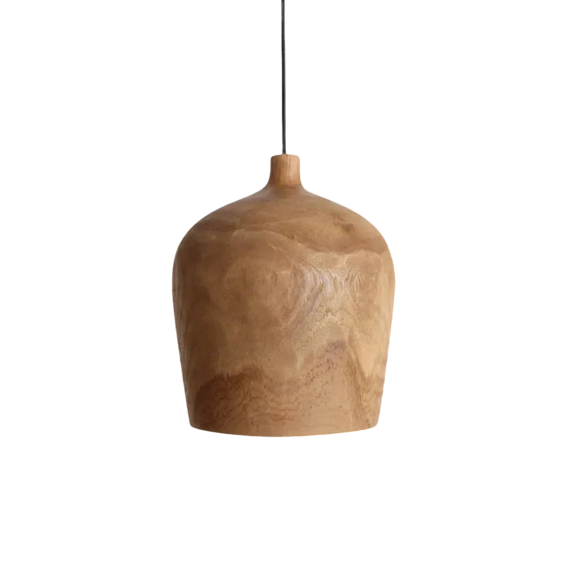 Suspension en teck naturel forme bouteille – Ø25x28 cm