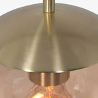 Suspension en verre ambre et métal doré, sphère, ø25 cm, luminaire suspendu élégance