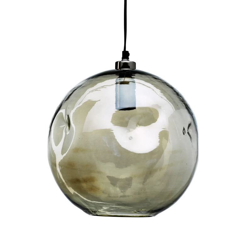 Suspension en verre soufflé vert pâle forme globe – Ø29 cm