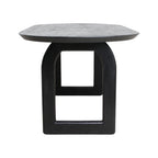 Table à manger oblongue en bois noir avec pieds arche ajourés 200x90 cm