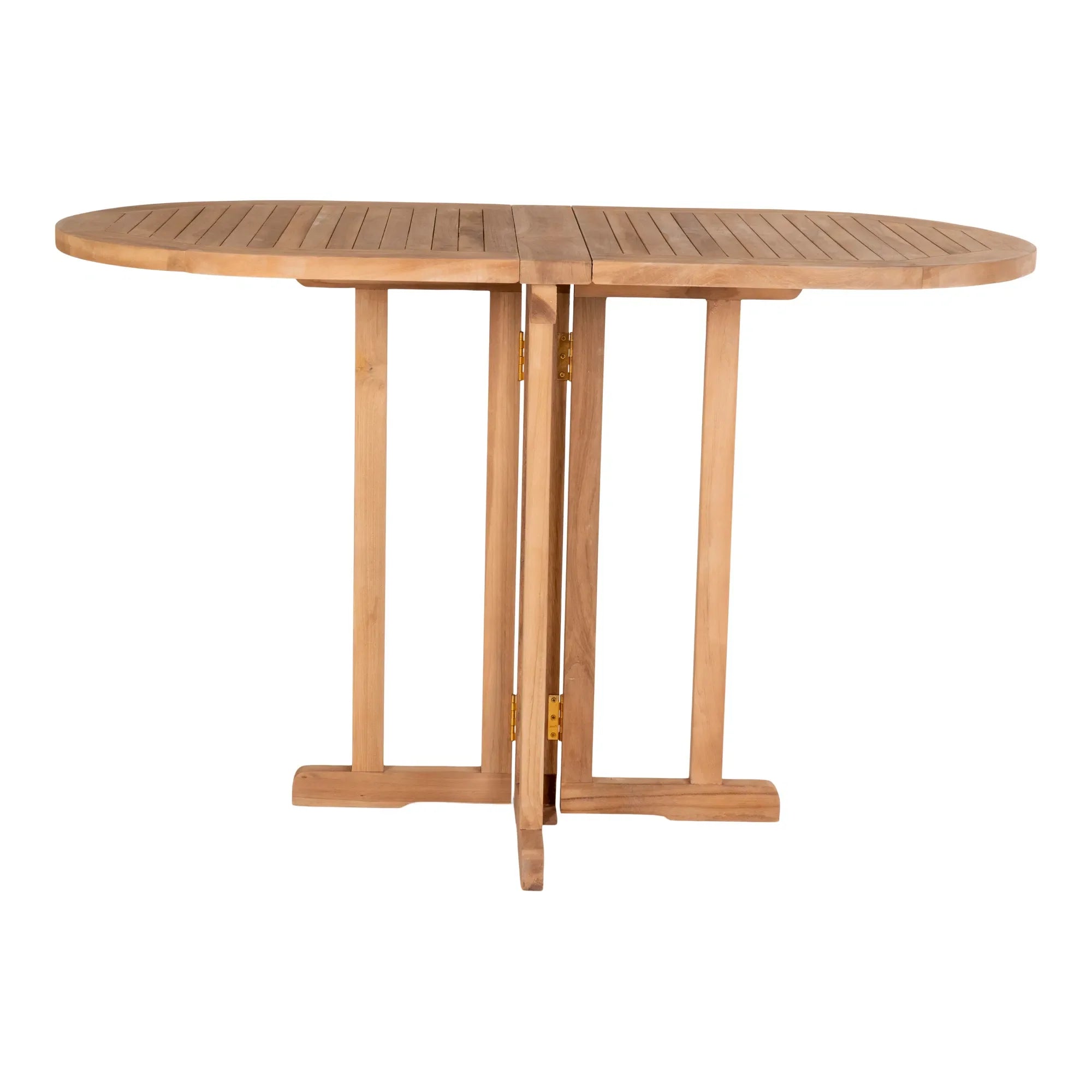 Table de balcon en teck naturel pliante rectangulaire – 120x60 cm