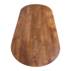 Table basse en bois massif marron forme capsule 140x60 cm