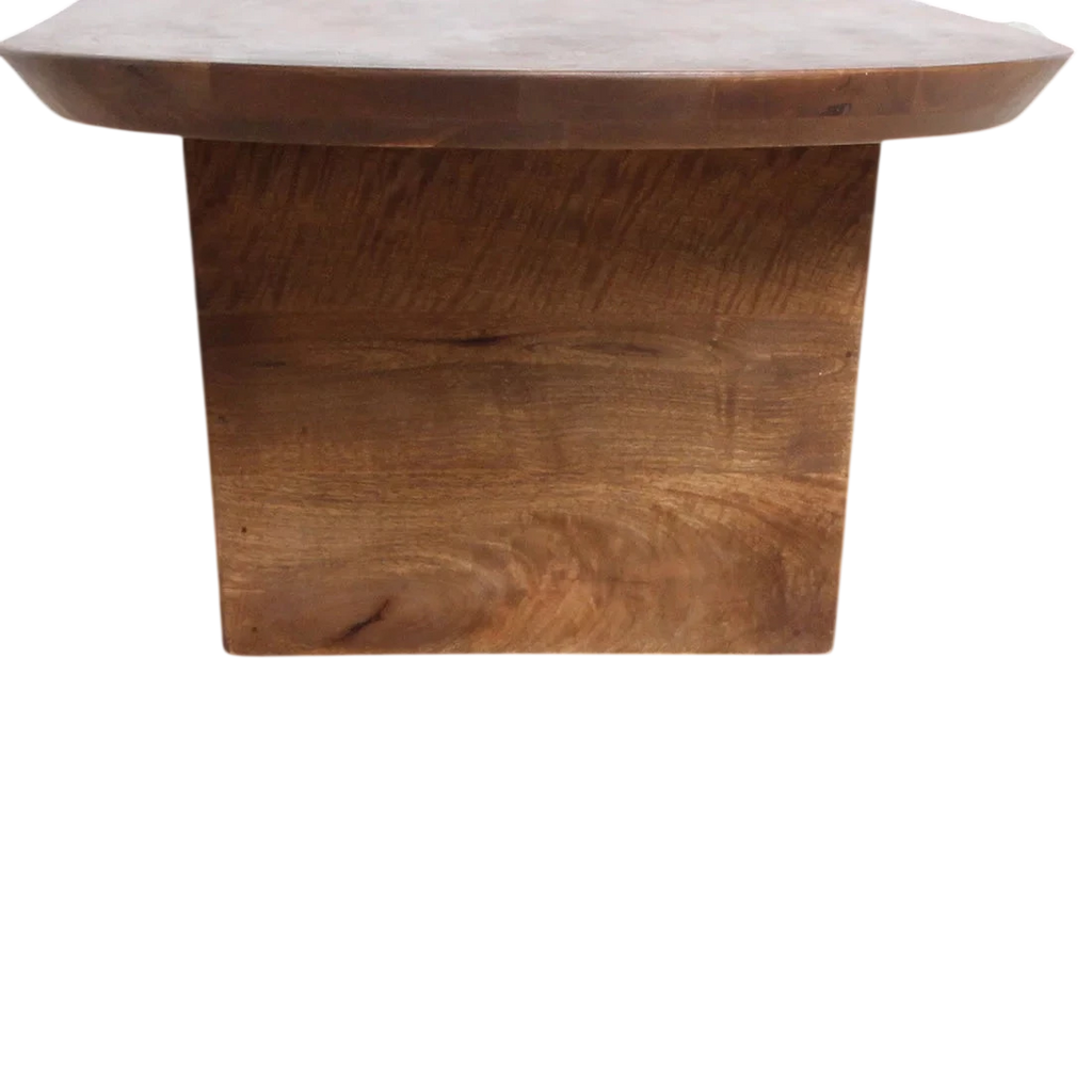Table basse en bois massif marron forme capsule 140x60 cm