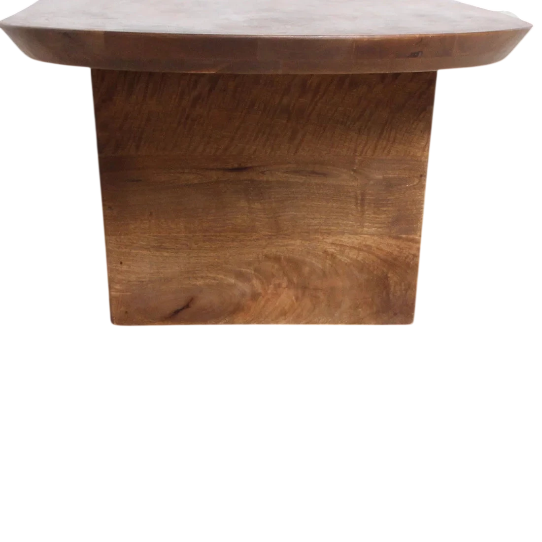 Table basse en bois massif marron forme capsule 140x60 cm
