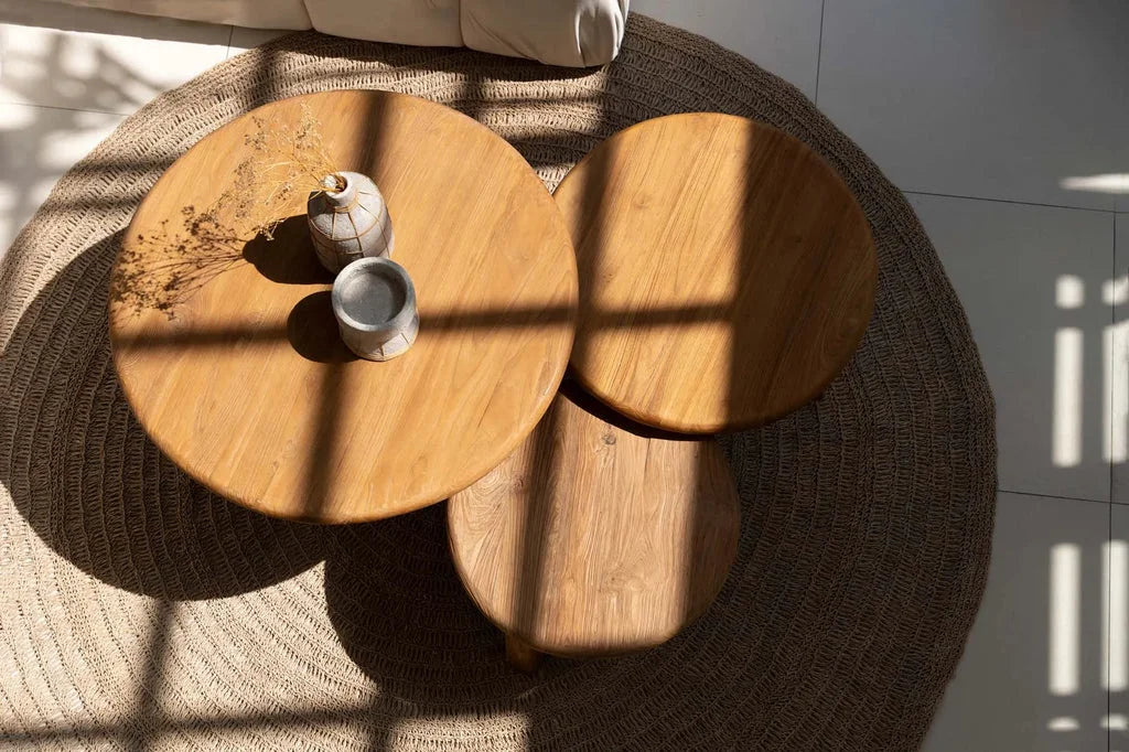 Table basse ronde en bois empilable Fusuma - M, mobilier moderne et élégant