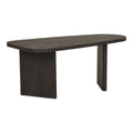 Table basse ovale en bois foncé avec pieds modernes, 100x50 cm