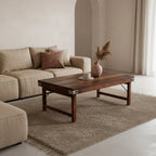 Table basse pliante en bois massif brun esprit atelier 120x75 cm