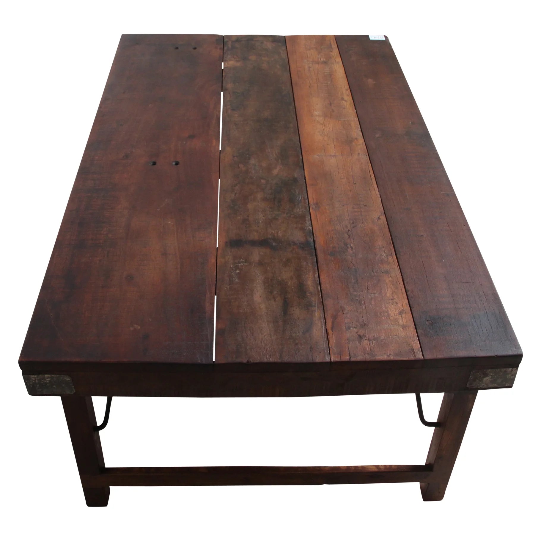 Table basse pliante en bois massif brun esprit atelier 120x75 cm