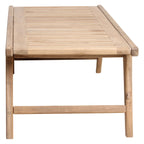 Table basse rectangulaire en teck naturel 100x50 cm pour extérieur
