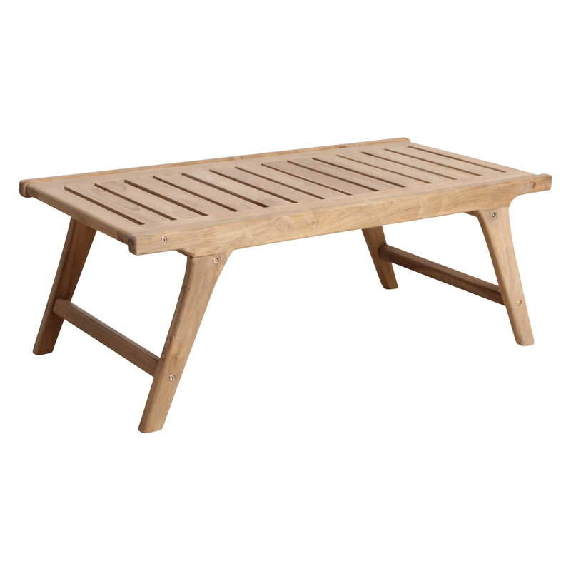 Table basse rectangulaire en teck naturel pour extérieur – 100x50 cm