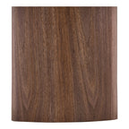 Table basse ronde effet marbre blanc et bois noyer Ø60 cm, panneau bois noyer foncé poli