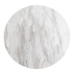 Tapis de table rond en marbre blanc veiné gris, Ø70xH45 cm