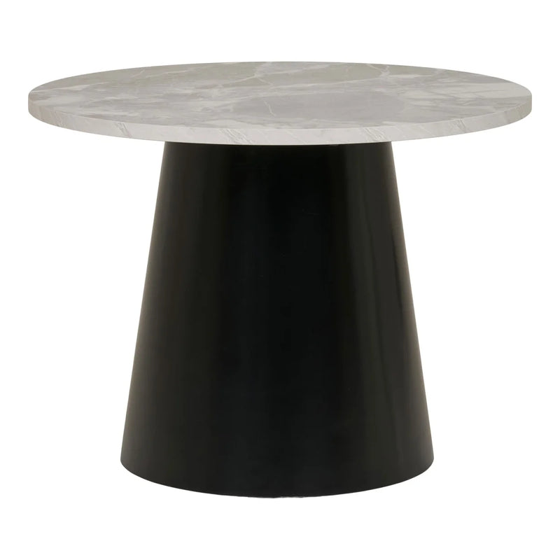 Table basse ronde en MDF imitation marbre gris ø60 cm
