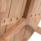 Table basse ronde en teck recyclé pour extérieur naturel – Ø70 cm