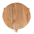 Table basse ronde en teck recyclé naturel trois pieds – Ø60 cm