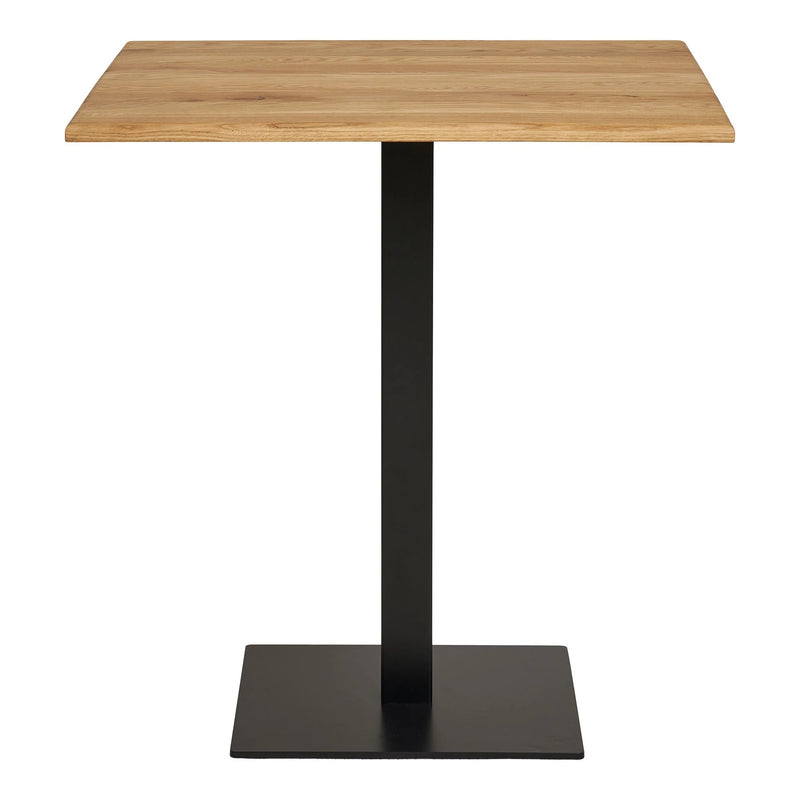 Table bistrot en bois clair piètement métal noir rectangulaire – 70x70 cm