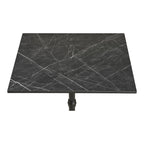 Table bistrot effet marbre noir et piètement en fonte noire 60x60 cm