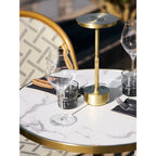 Lampe de table en laiton moderne, base cylindrique et tige élancée