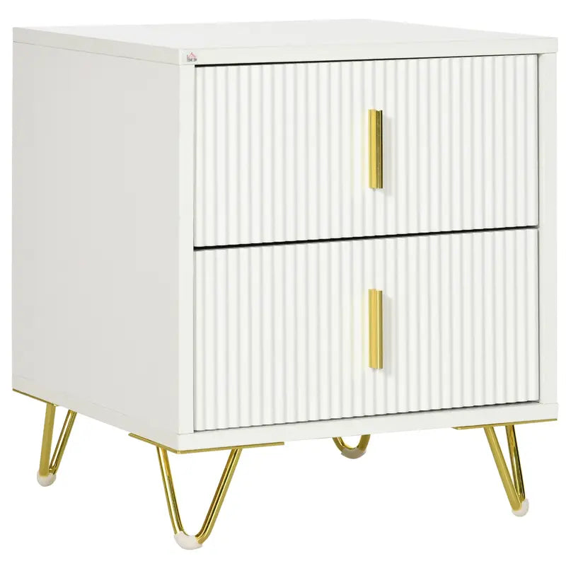 Table de chevet blanche 2 tiroirs