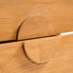 Poignées de tiroirs en bois teck clair, design semi-circulaire lisse