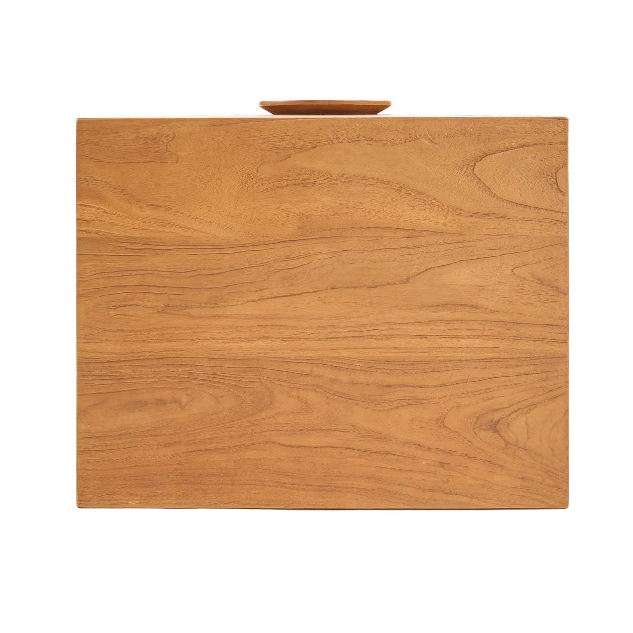 Poignée circulaire en bois teck massif de table de chevet 50x40 cm